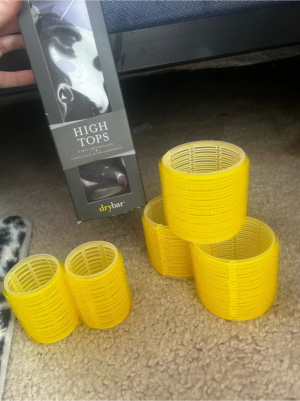 Drybar High Tops Self-Grip Rollers Set of 5 Yellow w/ Box